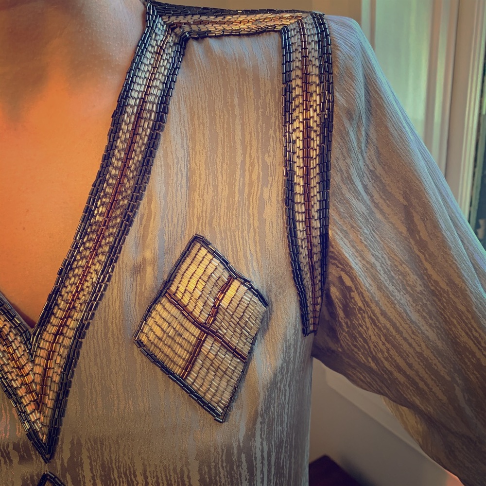 100% Silk 2-Piece with Beaded Embellishment